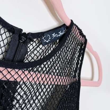 for love and lemons metallic mesh lulu skater dress - size xs