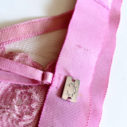 for love and lemons pink embroidered bralette - size small