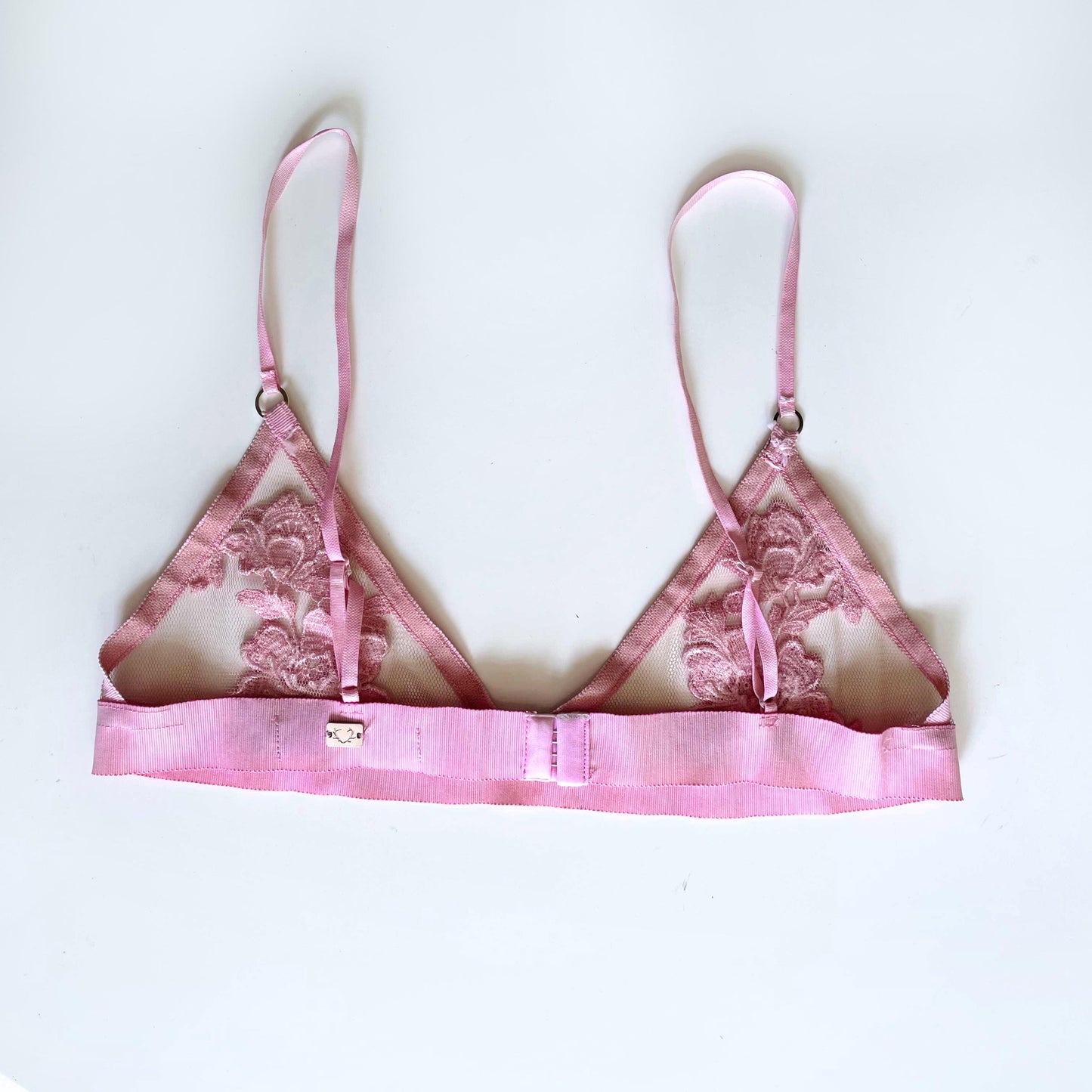 for love and lemons pink embroidered bralette - size small