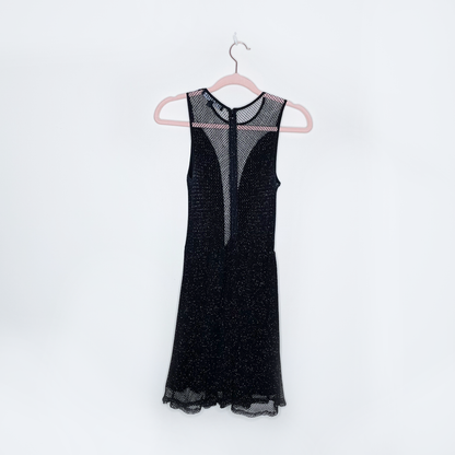 for love and lemons metallic mesh lulu skater dress - size xs