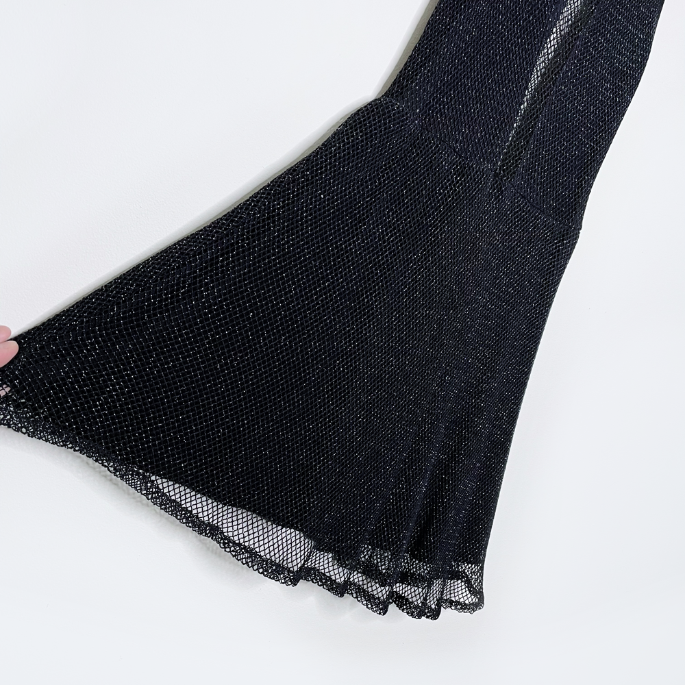 for love and lemons metallic mesh lulu skater dress - size xs