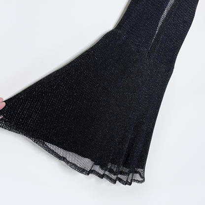 for love and lemons metallic mesh lulu skater dress - size xs