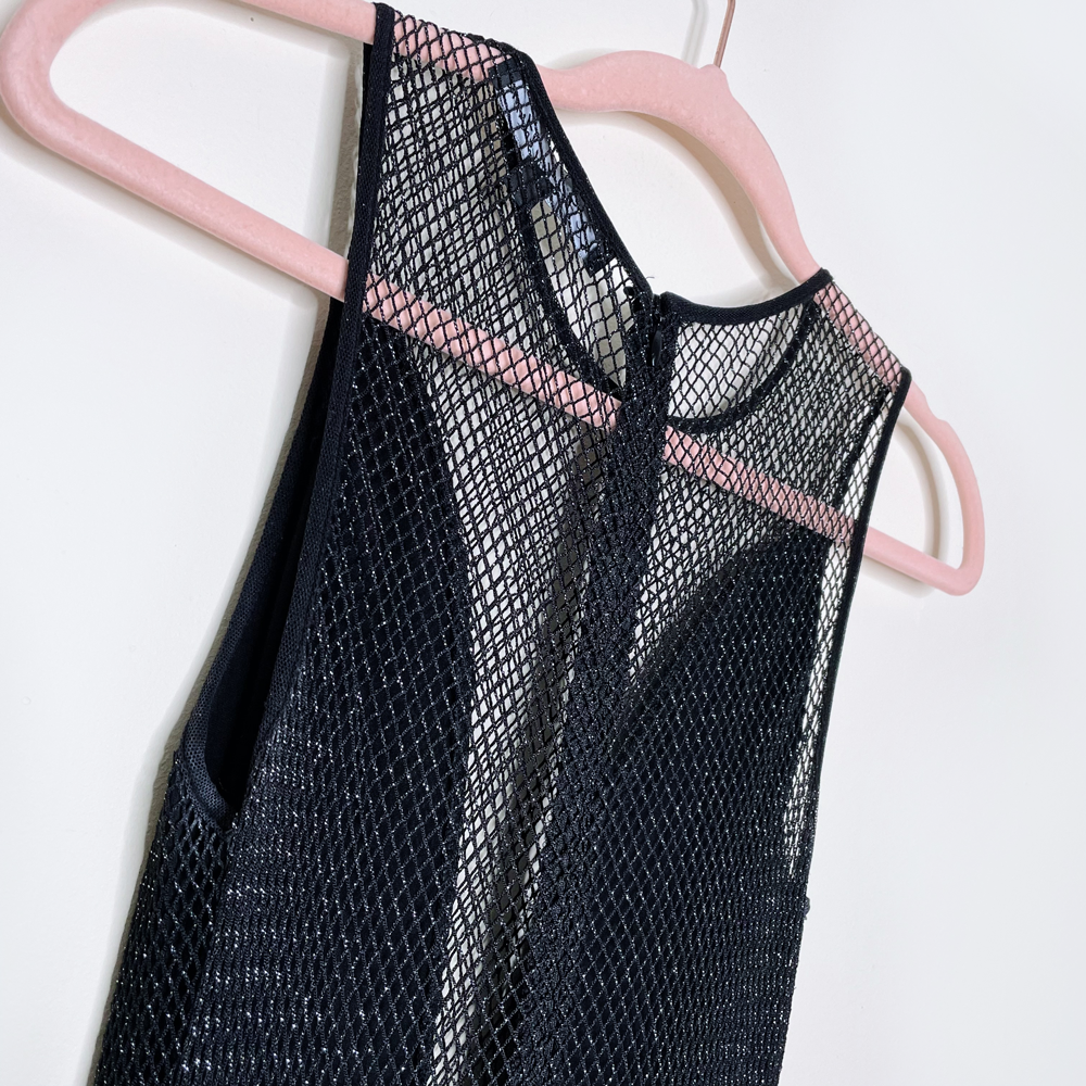 for love and lemons metallic mesh lulu skater dress - size xs