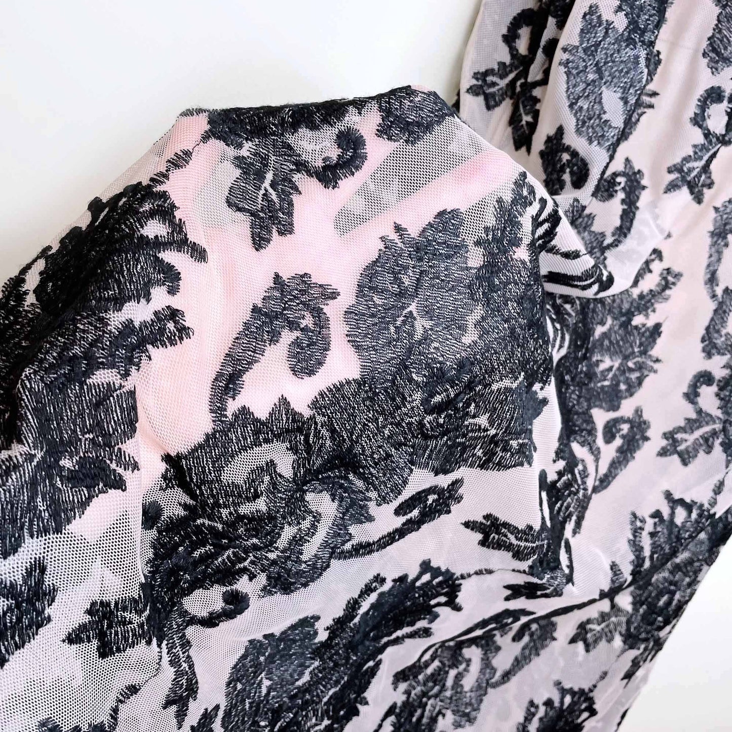 for love & lemons ethereral nude black lace maxi skirt - size large