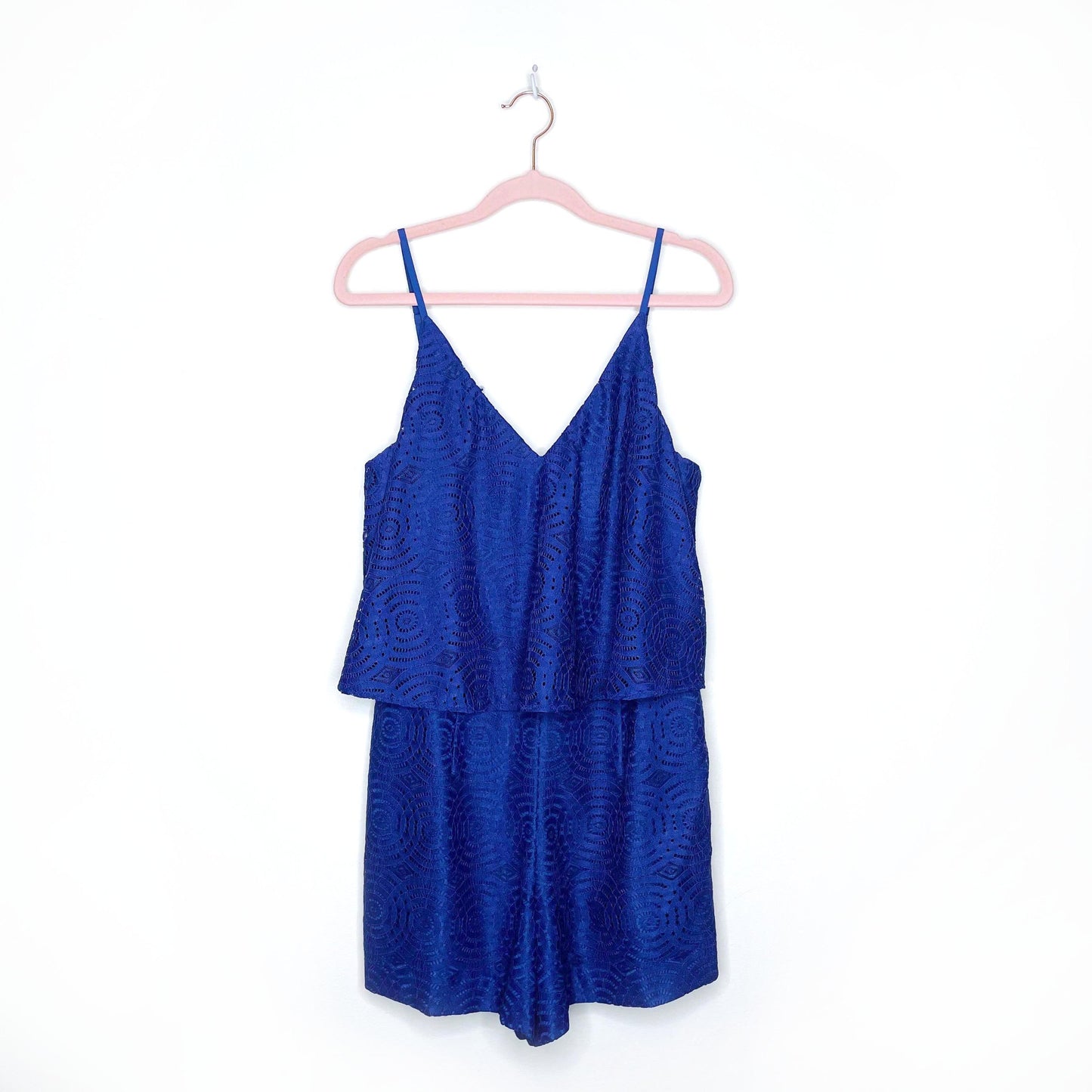 lilly pulitzer blue lace caia romper - size 8