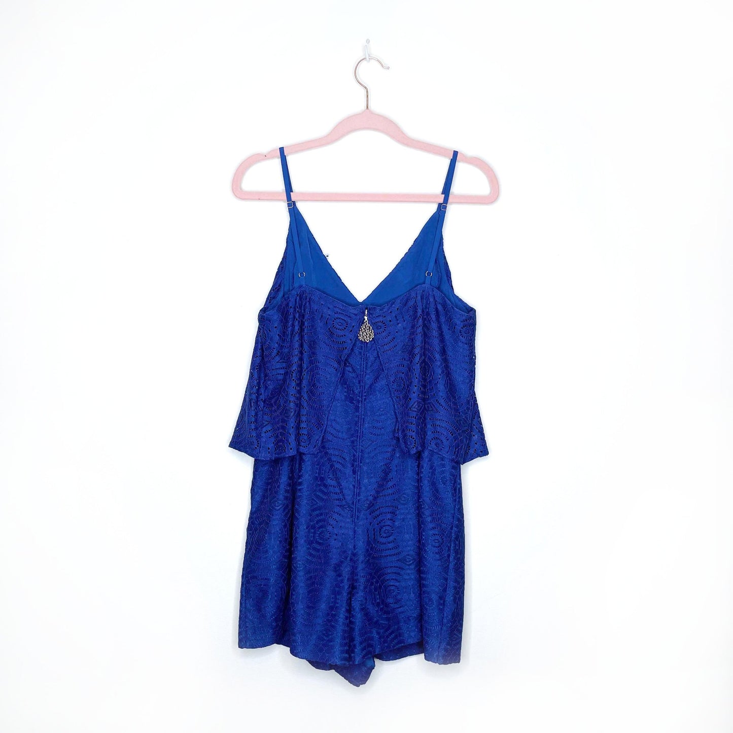 lilly pulitzer blue lace caia romper - size 8