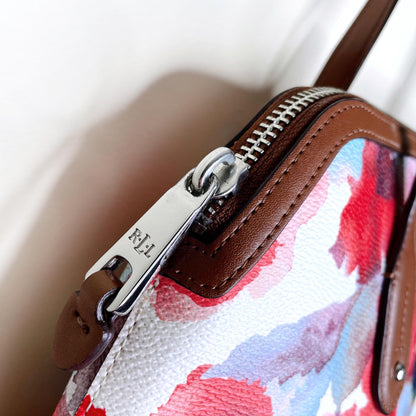 lauren ralph lauren clements floral satchel handbag