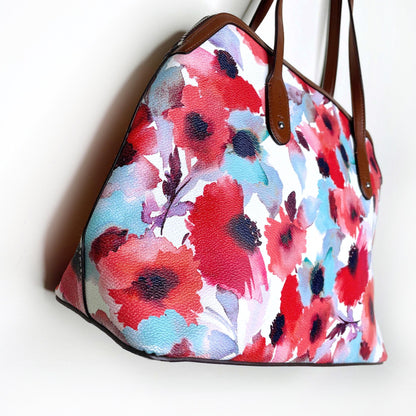 lauren ralph lauren clements floral satchel handbag