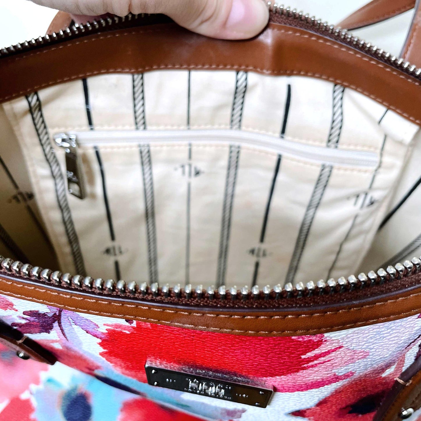 lauren ralph lauren clements floral satchel handbag