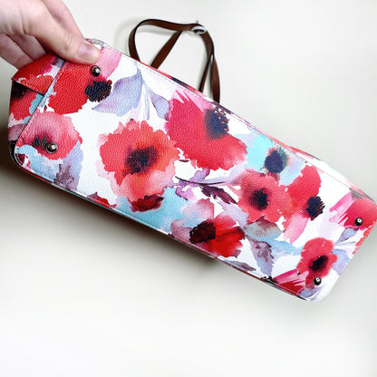 lauren ralph lauren clements floral satchel handbag