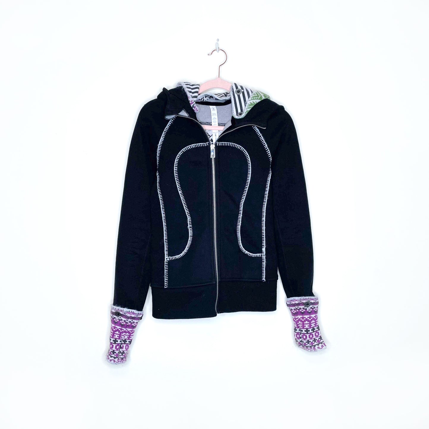 rare lululemon fair isle removable scuba hoodie - size 2