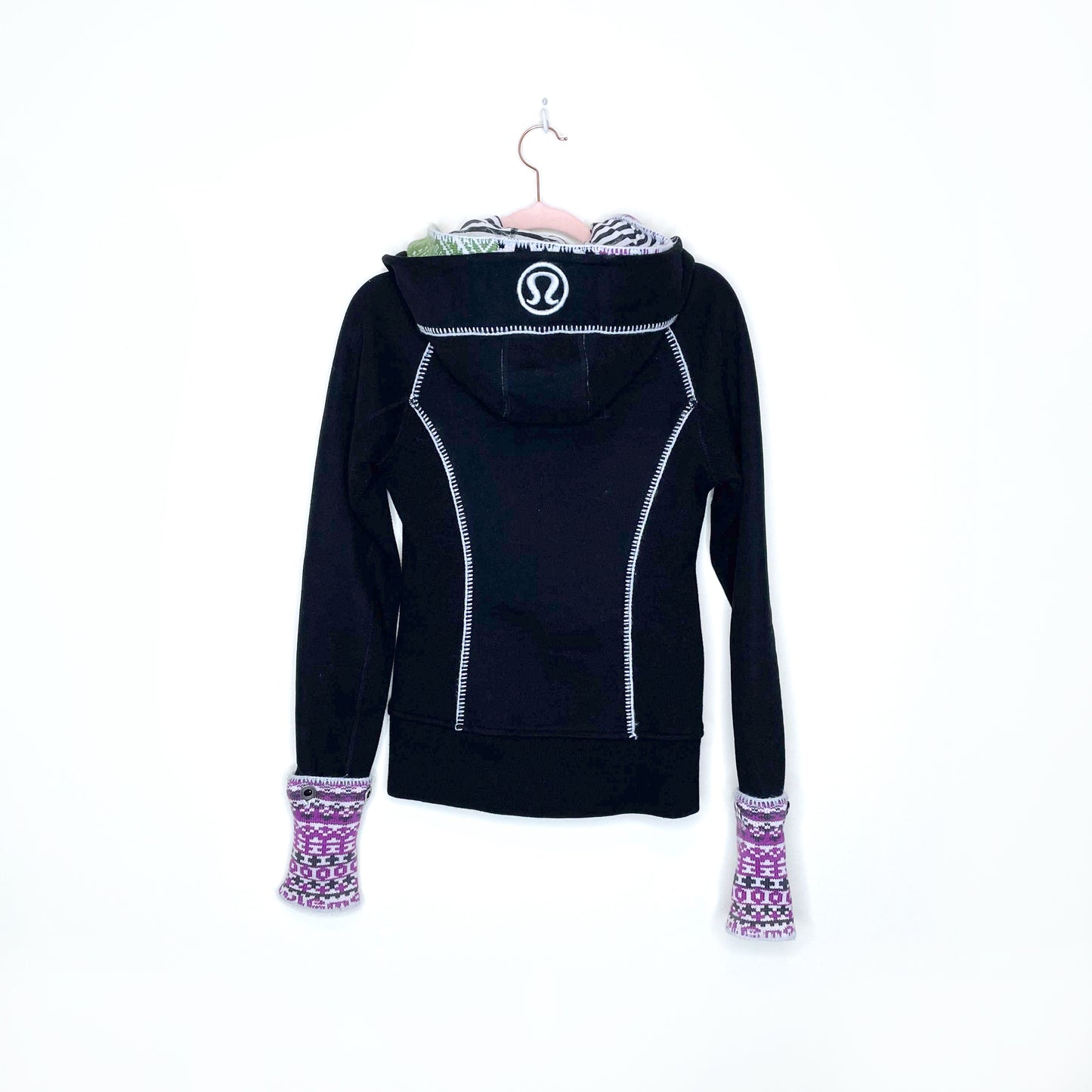 rare lululemon fair isle removable scuba hoodie - size 2