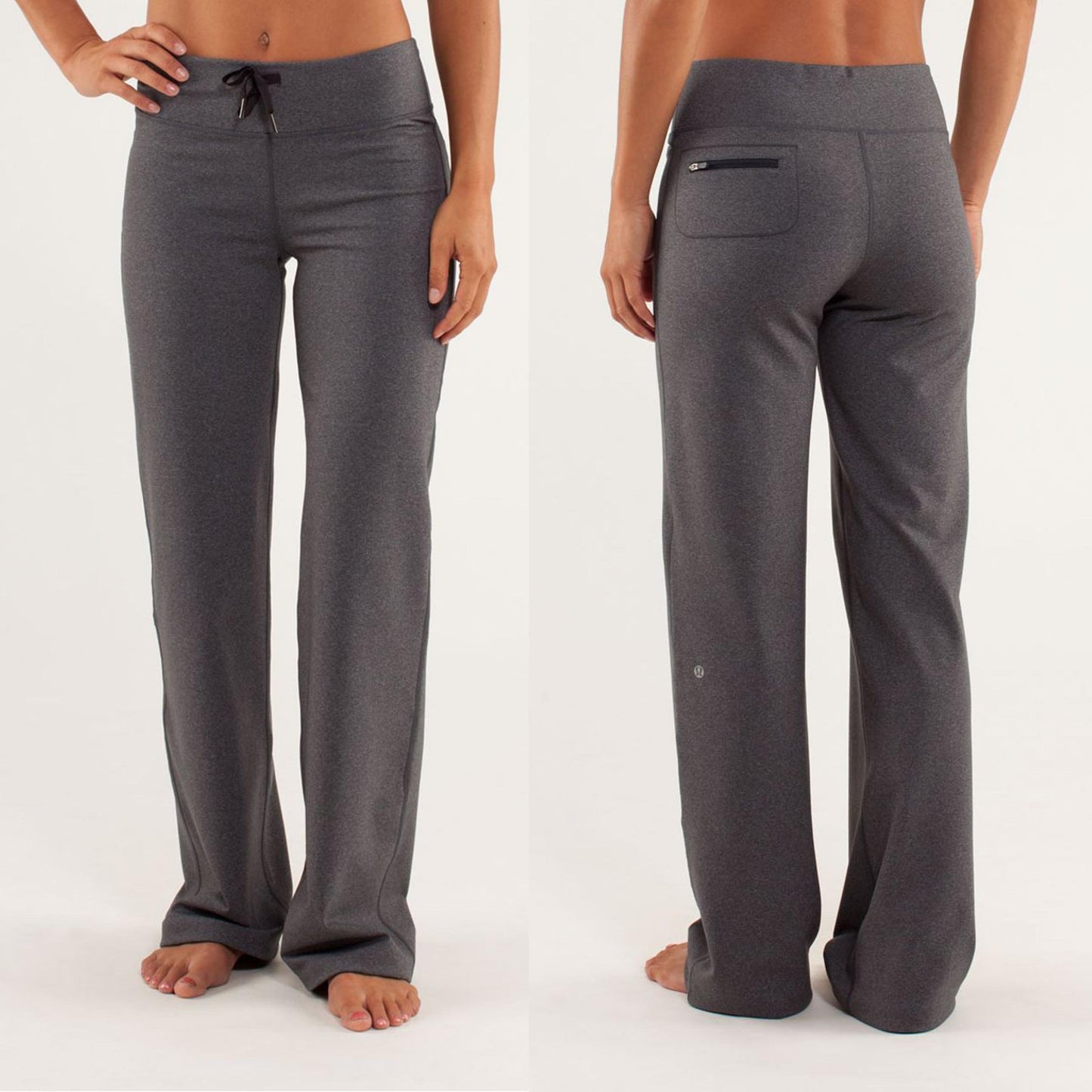 lululemon relaxed fit drawstring pants in deep heathered coal - size 4