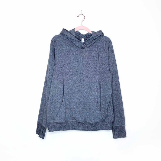 lululemon scuba pullover in heathered speckle black - size 8