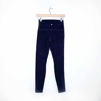 lululemon purple heather fold over waist leggings - size 2
