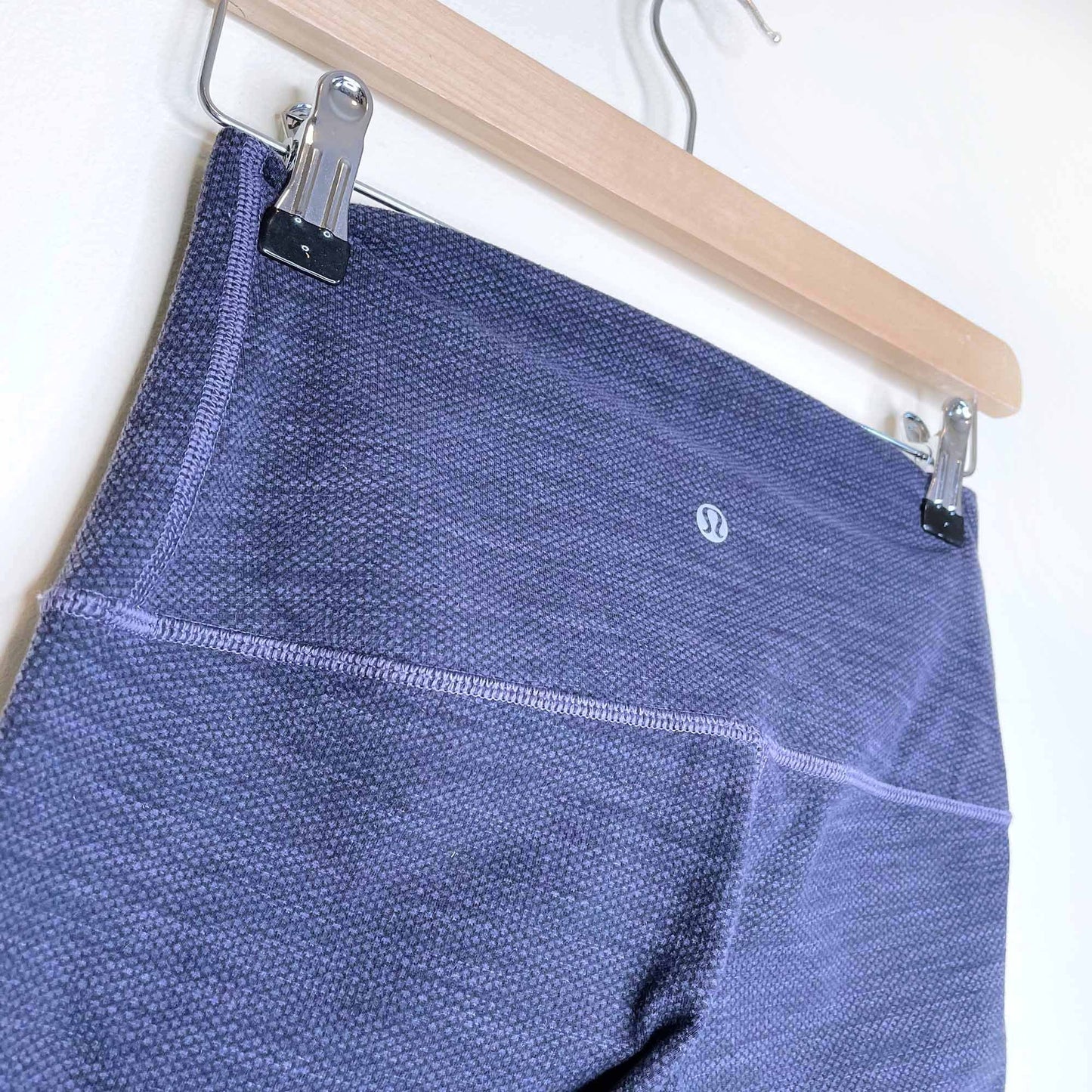 lululemon purple heather fold over waist leggings - size 2