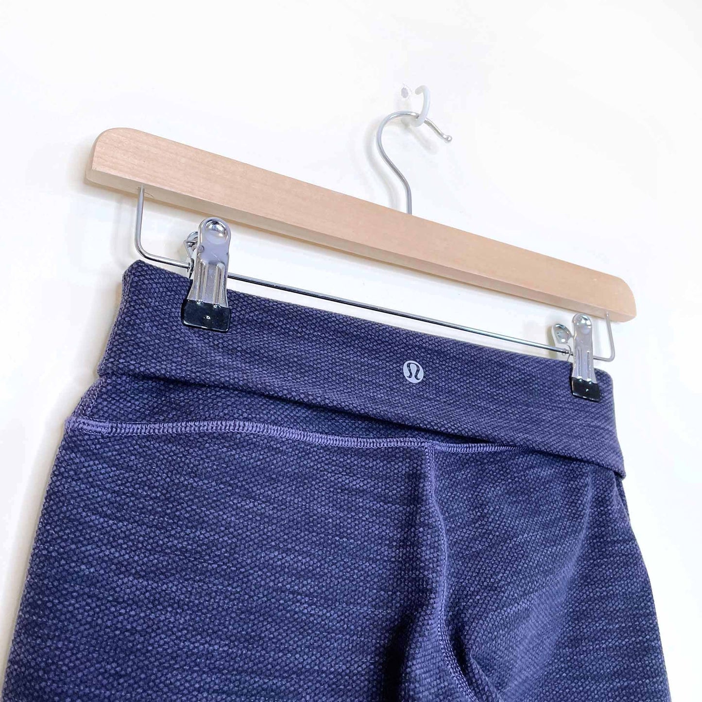 lululemon purple heather fold over waist leggings - size 2
