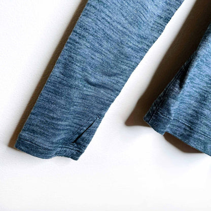 lululemon heather cinch back long sleeve v-neck top - size 4