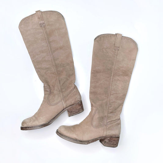 lucky brand leather tall durango boots - size 6