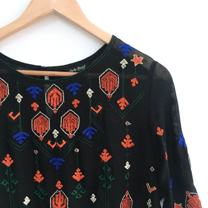 Lucky Brand Boho Embroidered Top - size Large