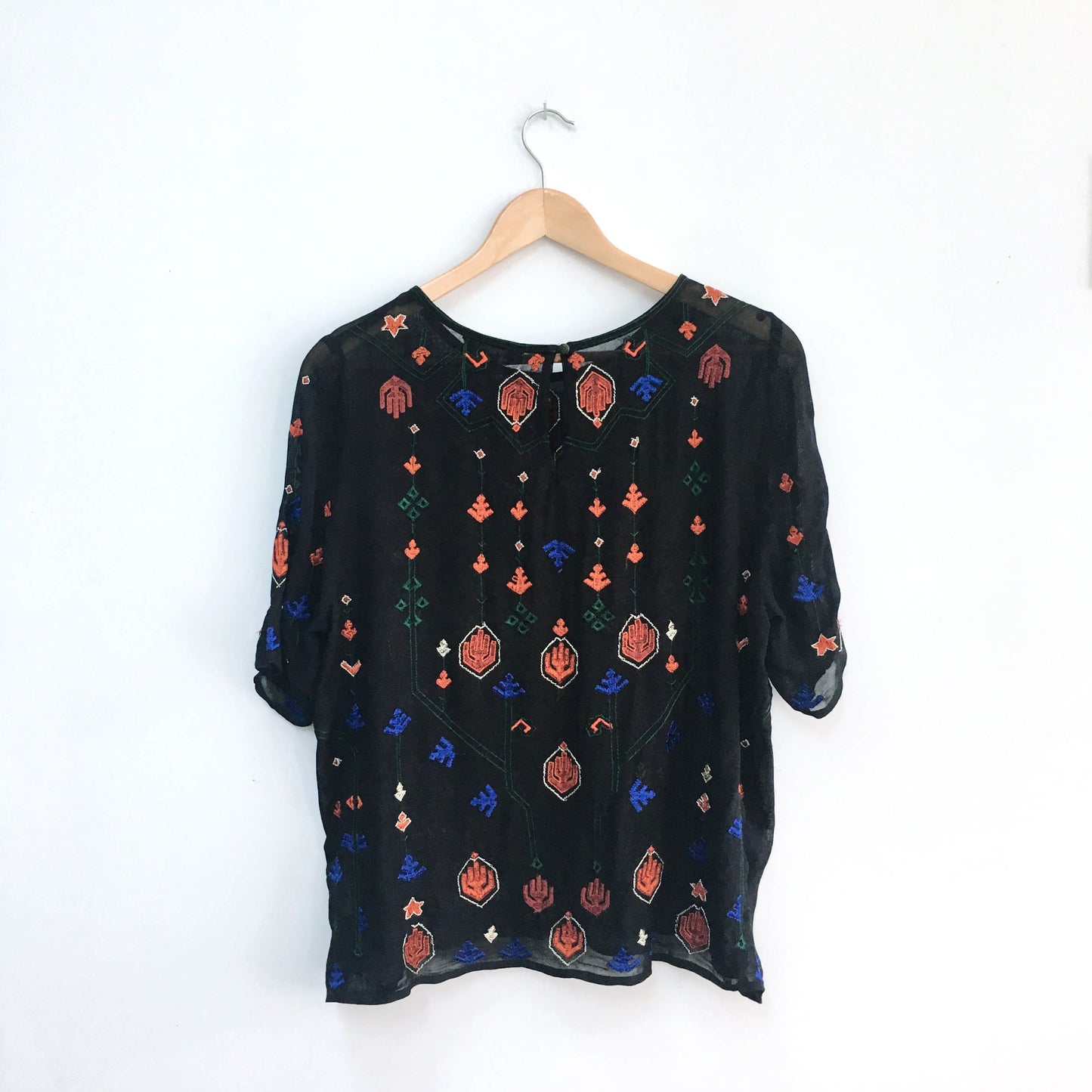 Lucky Brand Boho Embroidered Top - size Large