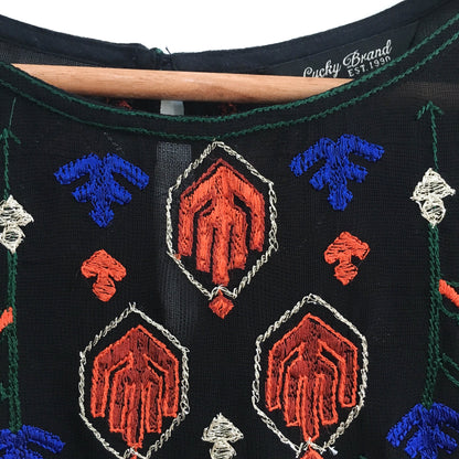 Lucky Brand Boho Embroidered Top - size Large
