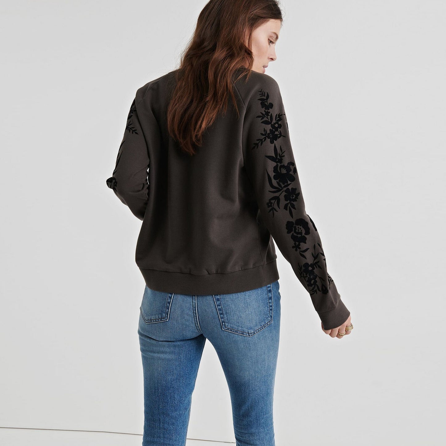 Lucky Brand Flocked Floral Sweater - size Small