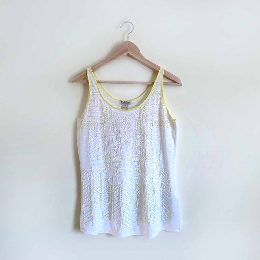 nwt lucky brand beaded embellished tank top - size medium