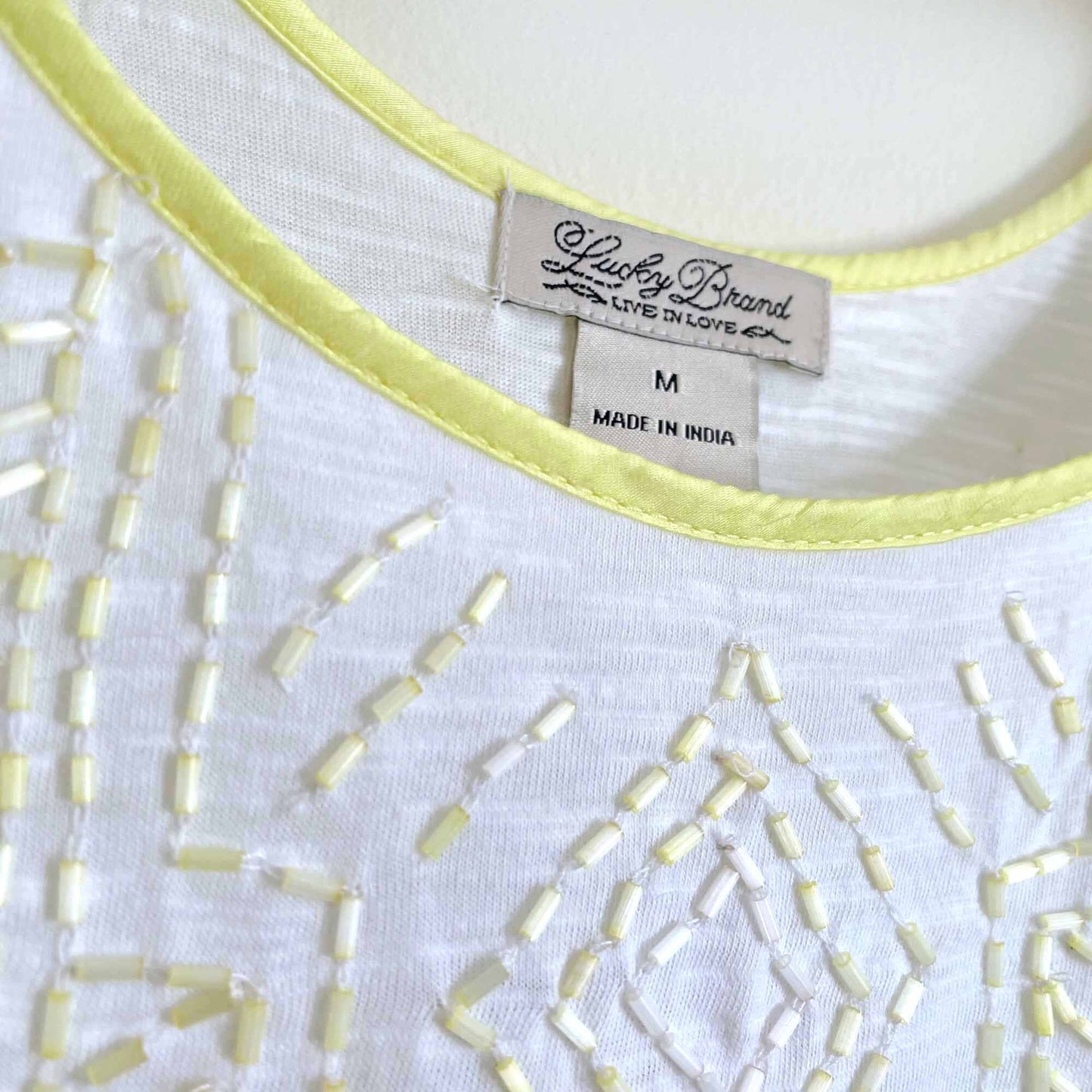 nwt lucky brand beaded embellished tank top - size medium