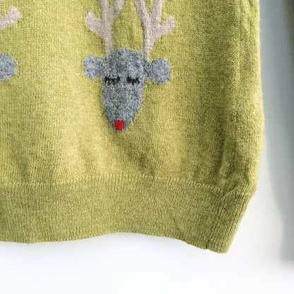 Lucy &amp; Laurel Cashmere-blend Reindeer Sweater - size Medium