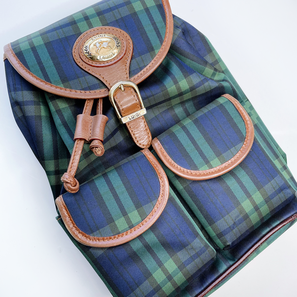 vintage luigi tartan plaid mini backpack