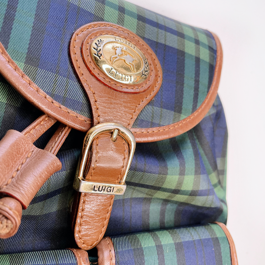 vintage luigi tartan plaid mini backpack