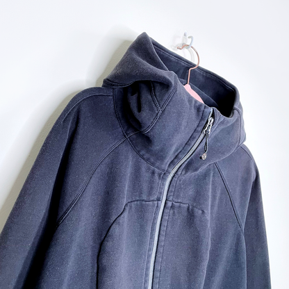 lululemon 2019 black scuba full zip light fleece hoodie - size 10