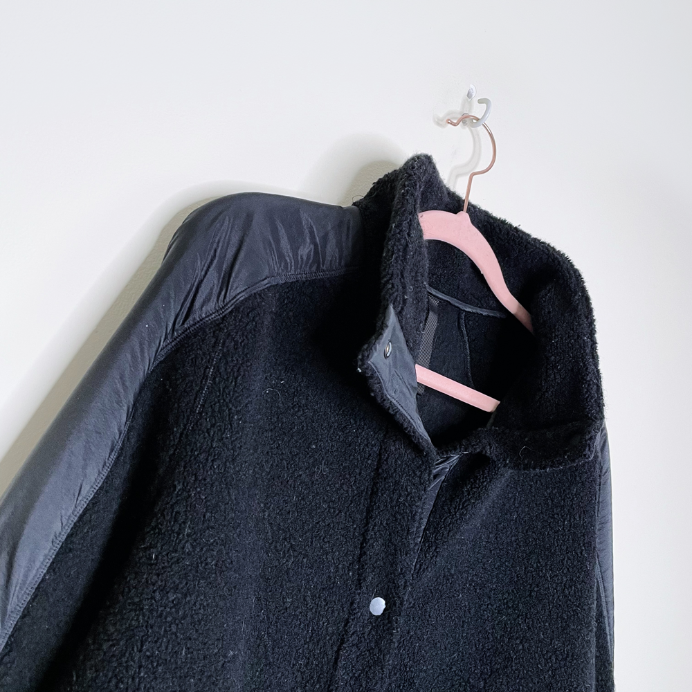 lululemon 2019 black sherpa go cozy jacket - size 12