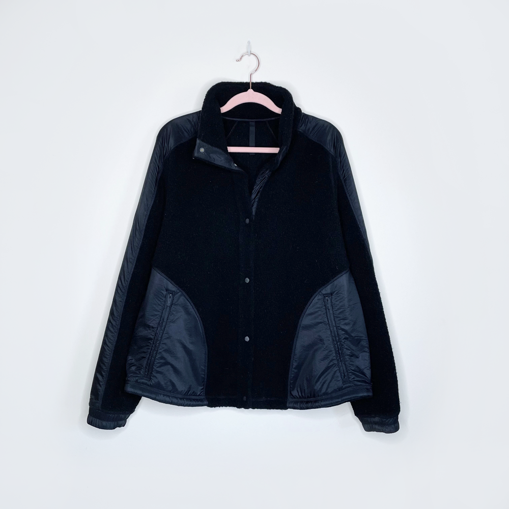 lululemon 2019 black sherpa go cozy jacket - size 12