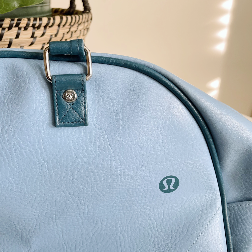 vintage lululemon retro blue bowling gym travel bag – good market thrift store