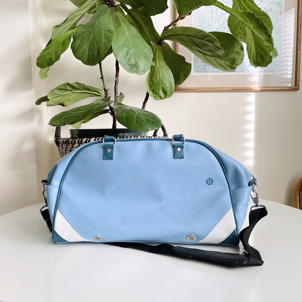 vintage lululemon retro blue bowling gym travel bag