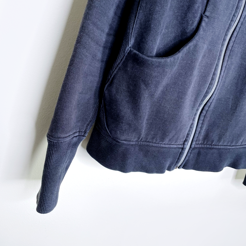 lululemon 2019 black scuba full zip light fleece hoodie - size 10