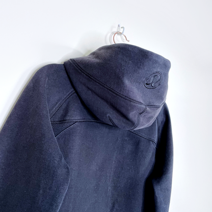 lululemon 2019 black scuba full zip light fleece hoodie - size 10