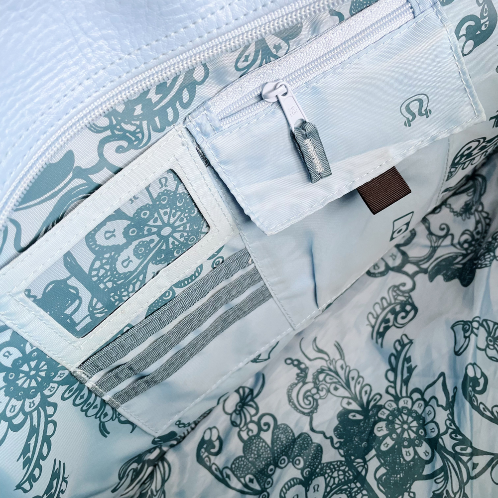 vintage lululemon retro blue bowling gym travel bag