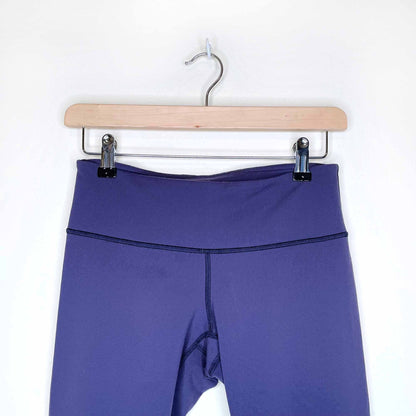 lululemon 23" crop leggings with sheer ruching tie back hem - size 6