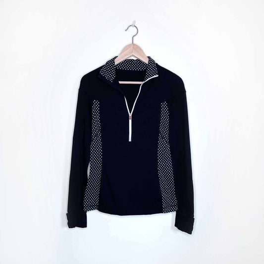 lululemon 1/2 zip running long sleeve with polka dot panel - size 6