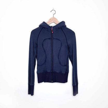 lululemon stretch zip up hooded sweatshirt - size 4