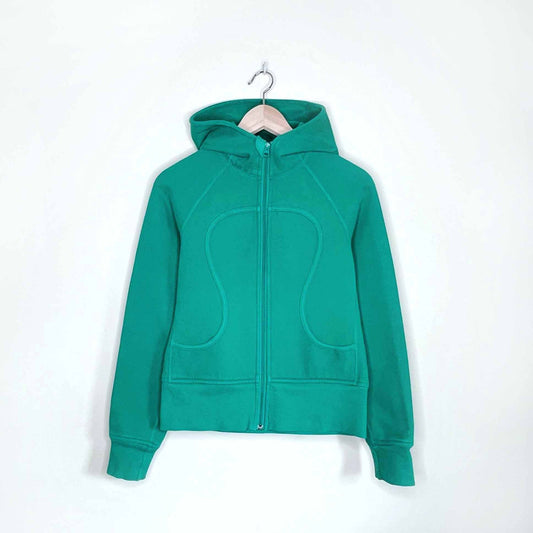 lululemon kelly green scuba hoodie - size 2/4