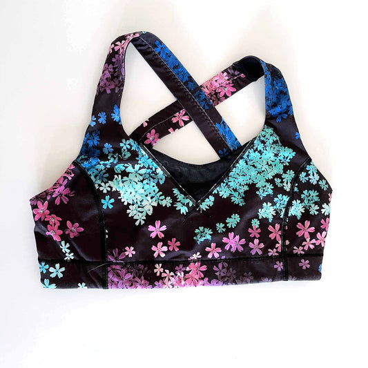 lululemon in a flash petal pop sports bra - size 8