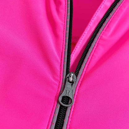 lululemon hot pink running jacket with reflective piping - size 4