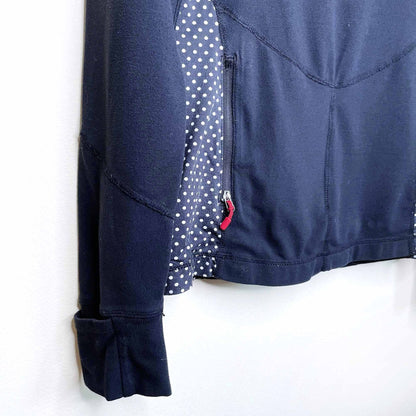 lululemon 1/2 zip running long sleeve with polka dot panel - size 6