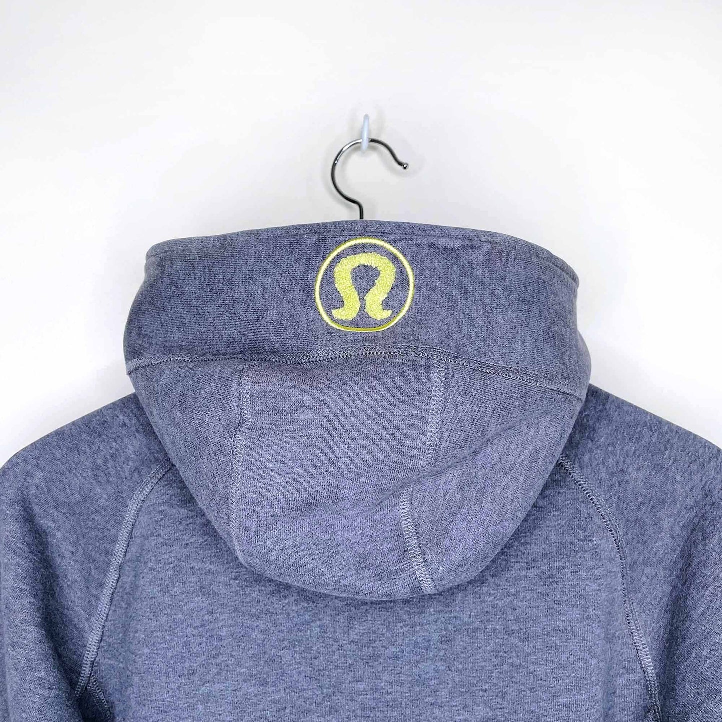 lululemon heather grey scuba hoodie with lime logo - size 6