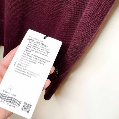 nwt lululemon softer still sweater dress with cashmere - size xs