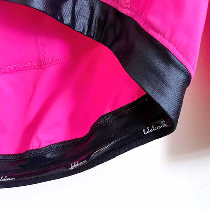 lululemon hot pink running jacket with reflective piping - size 4